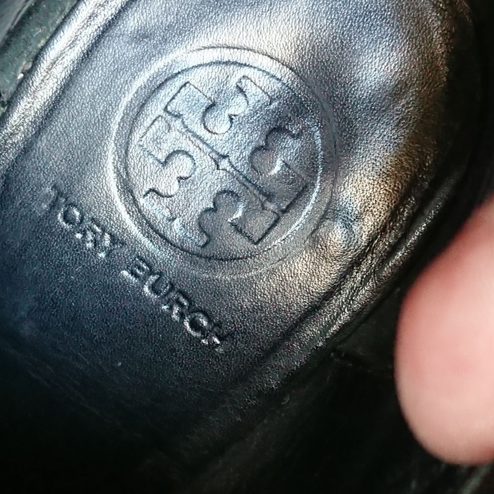 Tory Burch Rina Black Leather Ankle Lug Platform Bootie size 8M - Picture 7 of 12